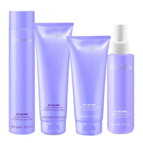 COTRIL Icy Blond Purple Shampoo & Deep Reinforcing Mask & Conditioner & Serum