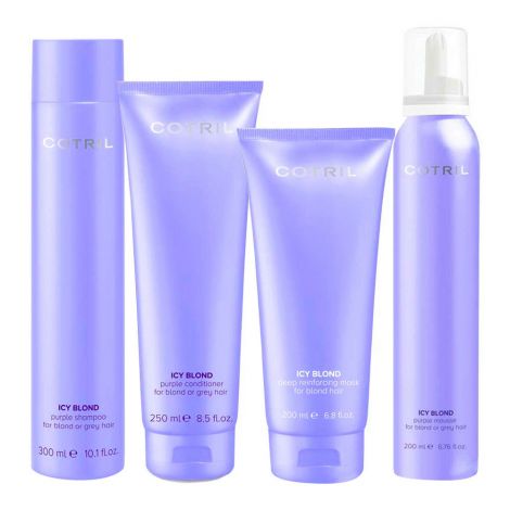COTRIL Icy Blond Purple Shampoo & Deep Reinforcing Mask & Conditioner & Mousse